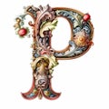 Initial P Rococo Style