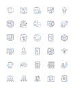 Initial phase line icons collection. Beginning, Initiation, Start, Launch, Onset, Inception, Commencement vector and