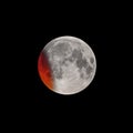 Initial phase of Super Bloody Moon full eclipse