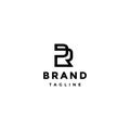 Initial PR Letter Loop Line Logo Design