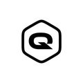 Initial Q hexagon logo vector template Royalty Free Stock Photo
