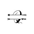 Initial q love monogram split letter vector isolated Royalty Free Stock Photo