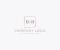 initial QH letters Decorative luxury wedding logo