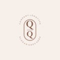 Initial QQ beauty monogram and elegant logo design