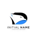 Initial D Letter Eagle Logo Icon with Creative Eagle Head Vector