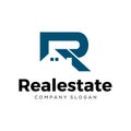 Initial R letter realestate logo design template Royalty Free Stock Photo