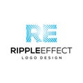 Ripple effect vector logo design template