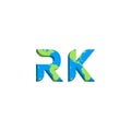 Initial RK logo design with World Map style, Logo business branding Royalty Free Stock Photo