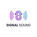 Initial S in the center and head phone with gradient color Royalty Free Stock Photo