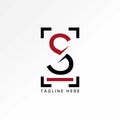initial S cutting font line capture side. Related to monogram typography branding