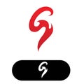 Initial S Fire flame logo vector illustration image Royalty Free Stock Photo