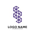 Initial S logo vector template, pixel, fast logo, triangle, r, v, n, c