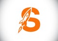 Initial S monogram letter alphabet with a Rocket logo design. Rocket icon. Font emblem. Modern vector logo for business and Royalty Free Stock Photo