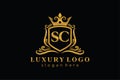 Initial SC Letter Royal Luxury Logo template in vector art for Restaurant, Royalty, Boutique, Cafe, Hotel, Heraldic, Jewelry,