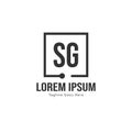 Initial SG logo template with modern frame. Minimalist SG letter logo vector illustration