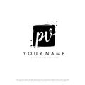 PV initial square logo template vector. A logo design for company and identity business