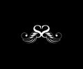 Initial SS letter luxury beauty flourishes ornament monogram logo Royalty Free Stock Photo