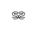 Initial SS Letter Stylish Concept Black Linear Logotype