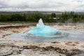 Initial stage of Strokkur geysir eruption