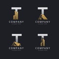 Initial T logo with real estate elements template Royalty Free Stock Photo