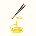 Initial T Noodle Chopstick logo