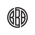 Initial three letter logo circle BBB black outline stroke