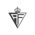 Initial two letter AF half logo triangle black Royalty Free Stock Photo
