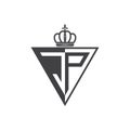 Initial two letter JP half logo triangle black Royalty Free Stock Photo