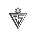 Initial two letter RS half logo triangle black Royalty Free Stock Photo