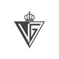 Initial two letter VG half logo triangle black Royalty Free Stock Photo