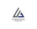 Initial, Ua, UIA UD, LIA Linked design concept triangle sign Royalty Free Stock Photo