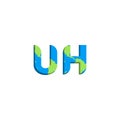 Initial UH logo design with World Map style, Logo business branding