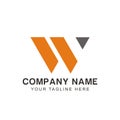 Initial W Logo monogram design modern template Royalty Free Stock Photo