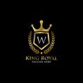 Initial W Luxury Shield Royal Logo