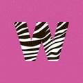 Initial W for Zebra Vector Icon slogan t shirt
