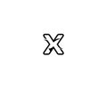 Initial X Letter Stylish Concept Black Linear Logotype