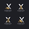 Initial X logo with real estate elements template Royalty Free Stock Photo