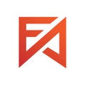 Initials FA letter logo design. FA logo template vector orange color icon. AF logo best Iconic logo Royalty Free Stock Photo