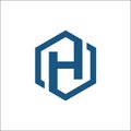 Initials H HEXAGON LOGO VECTOR