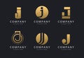 Initials J logo template
