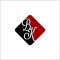 Initials letter BK square logo vector