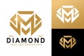 Initials Letter M Diamond Logo Design, brand identity logos vector, modern logo, Logo Designs Vector Illustration Template Royalty Free Stock Photo