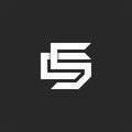 Initials letters SC or CS logo monogram, overlapping two letter S and C mark design, creative C5 symbol