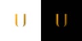 The initials logo letter U is elegant and luxurious design Royalty Free Stock Photo