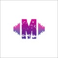 Initials logo M musical vector template