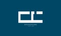 Initials Monogram logo CC Royalty Free Stock Photo