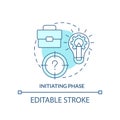 Initiating phase turquoise concept icon Royalty Free Stock Photo