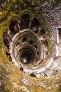 The Initiation well of Quinta da Regaleira in Sintra. The depth of the well is 27 meters. It connects with other tunnels through u