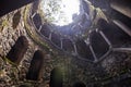 The Initiation well of Quinta da Regaleira in Sintra. The depth of the well is 27 meters. It connects with other tunnels through u