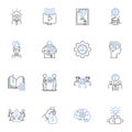 Initiative line icons collection. Courage, Leadership, Drive, Motivation, Ambition, Proactivity, Resourcefulness vector